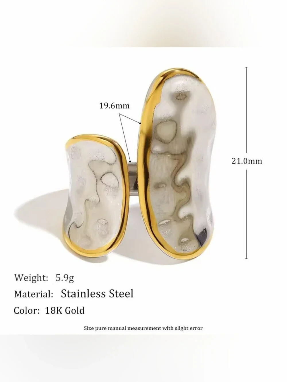 ✨ Abstract Two-Tone Gold & Silver Adjustable Modern Art ring